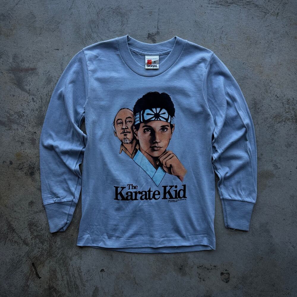 Vintage 80s 1986 The Karate Kid Movie Promo LS Tee Size M Kids